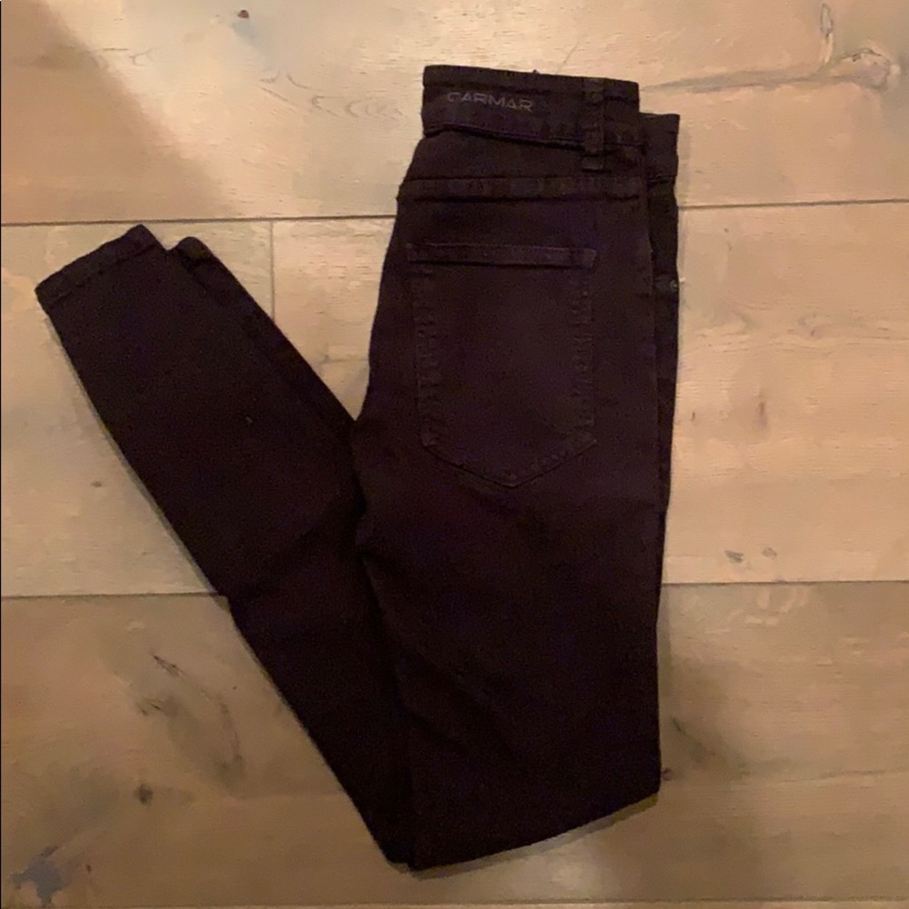 dark maroon high waisted skinny jeans
